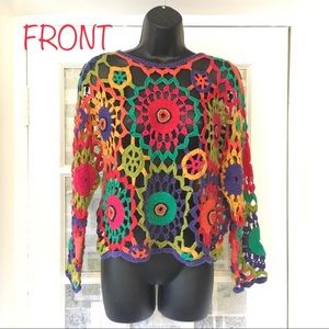 VINTAGE CROCHET CROP SWEATER
